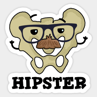 Hipster Cute Hip Bone Anatomy Pun Sticker